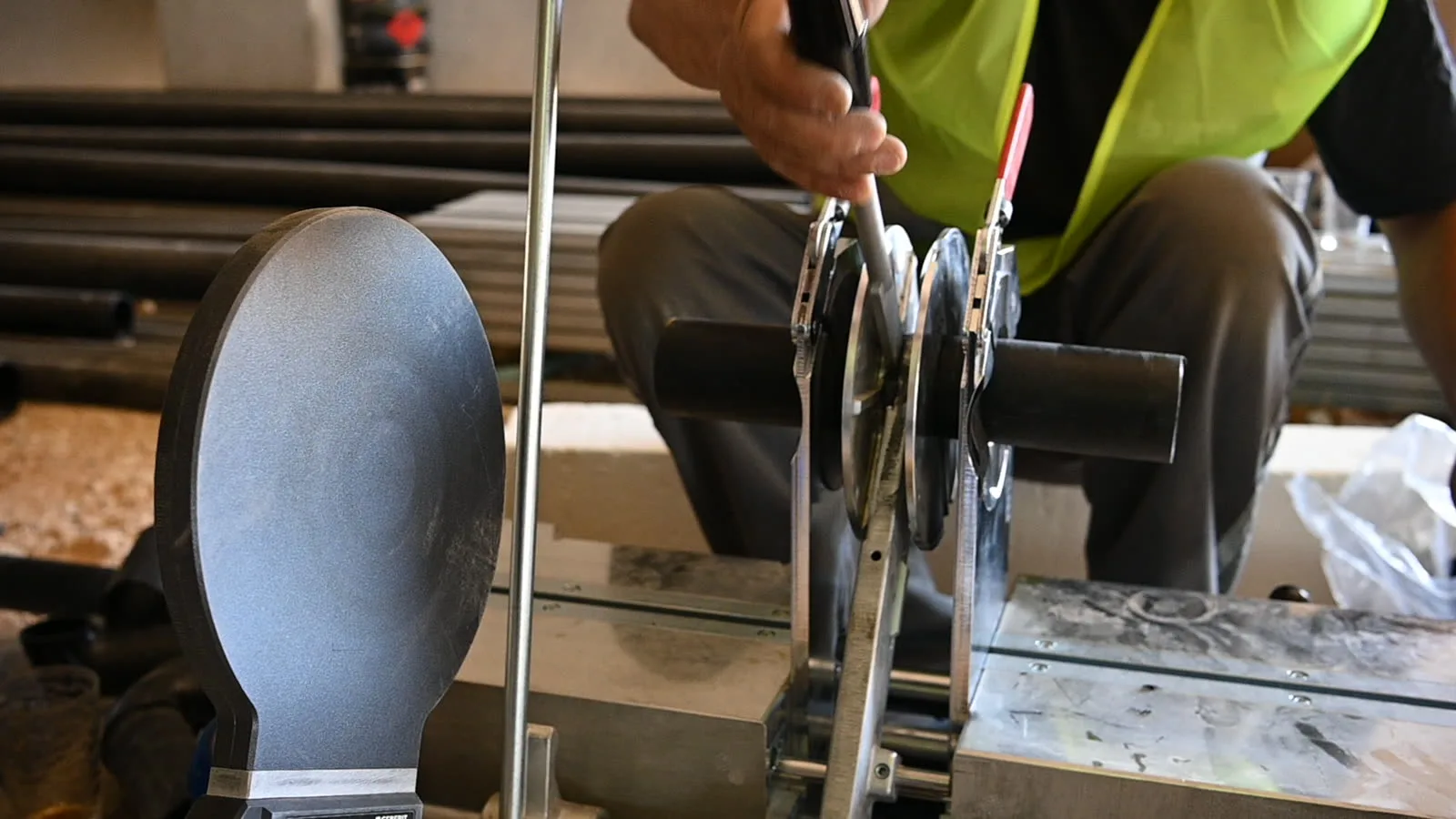 Bilgin saha ekibi HDPE kaynak yapıyor